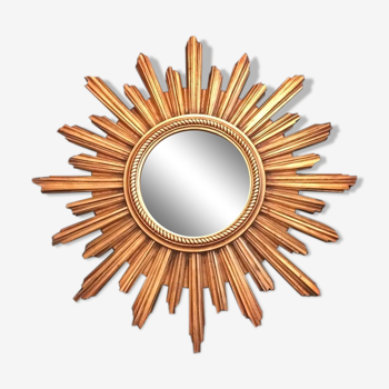 Mirror Sun gilded wood 59 cm, Deknudt