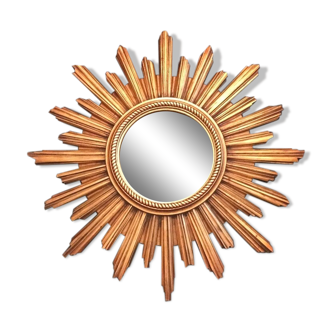 Mirror Sun gilded wood 59 cm, Deknudt