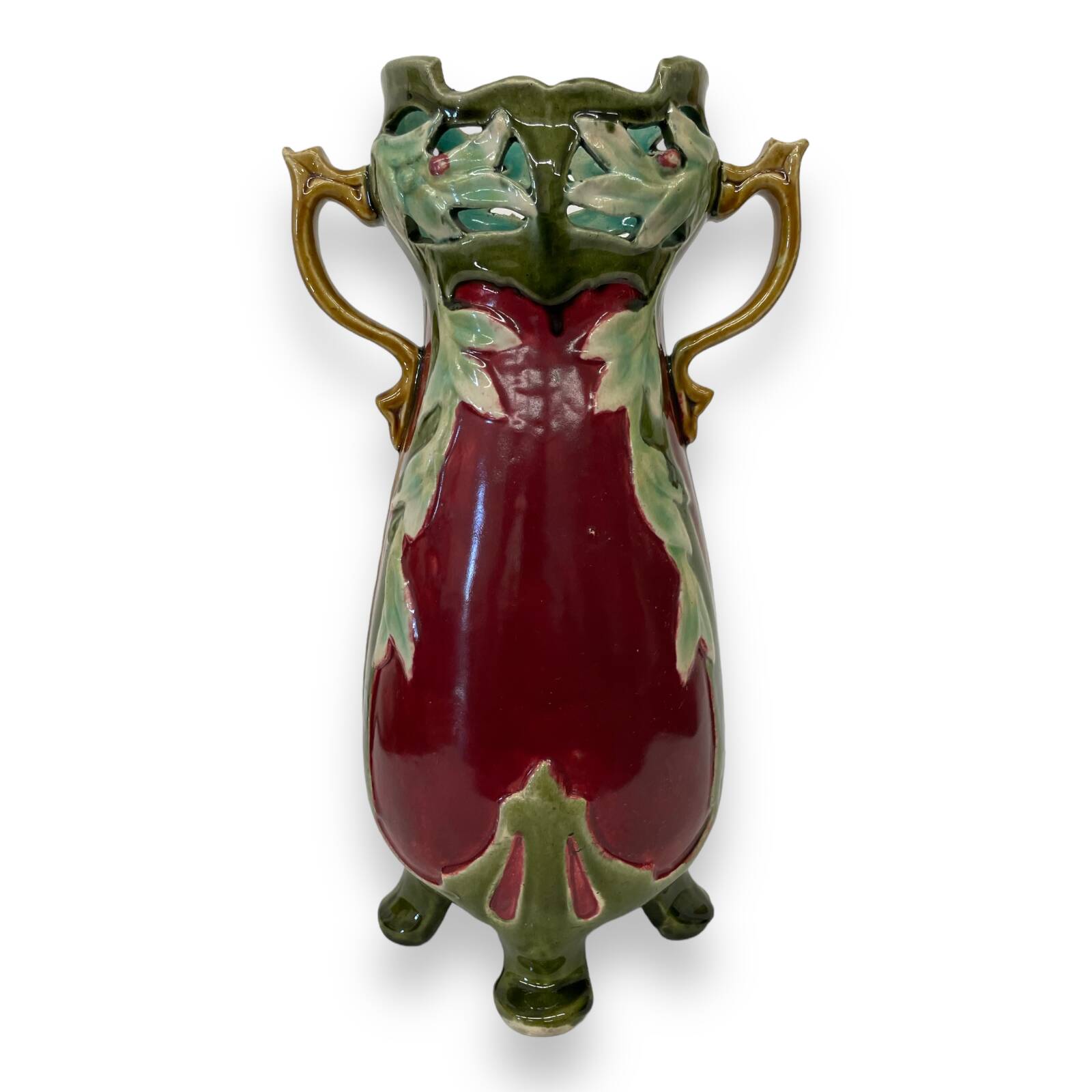 Slip floral decoration signed FM