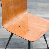 Set of 6 Pagholz chairs in a two-tone design, Pag Presswerke edition.