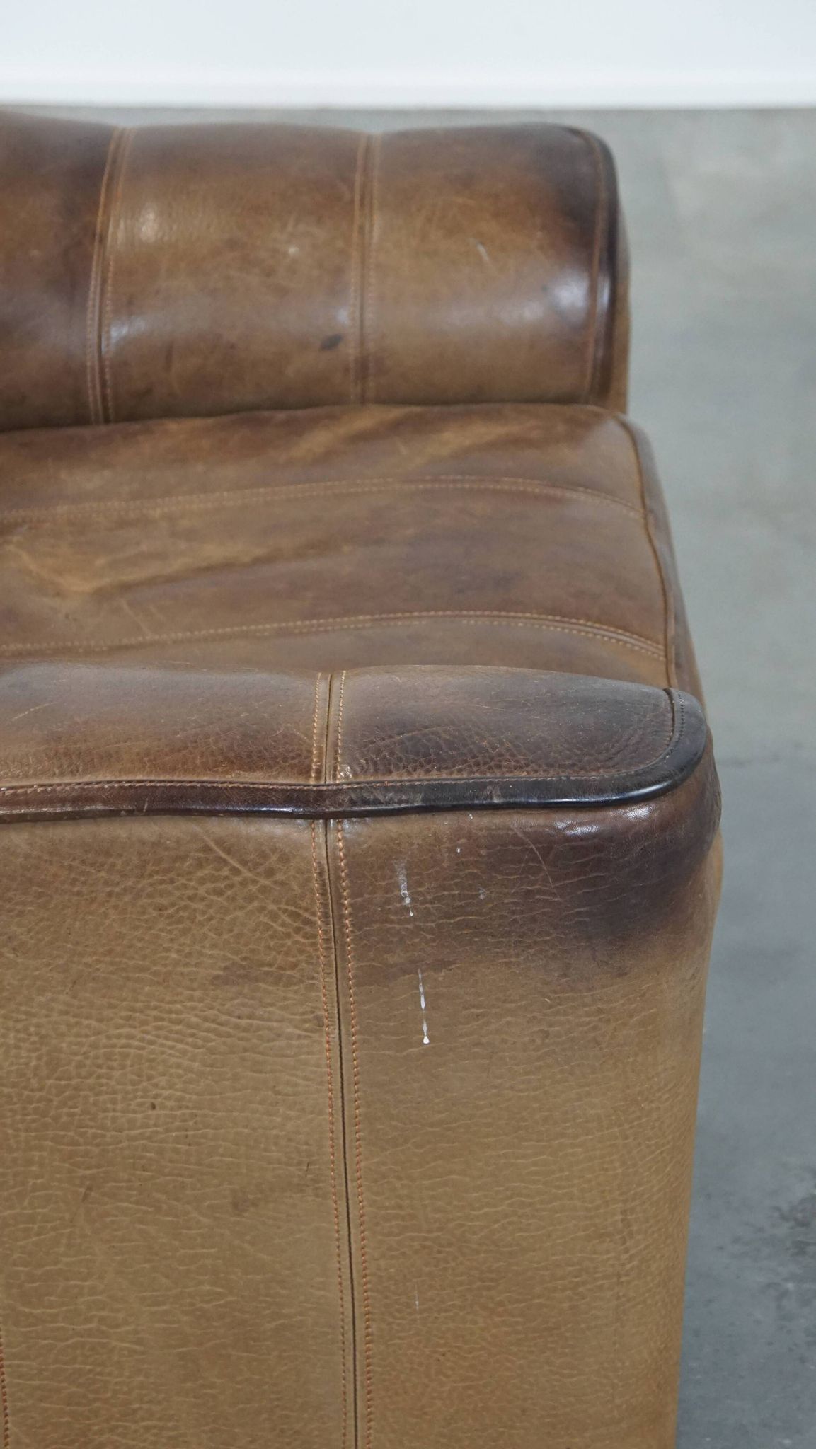 70s vintage buffalo leather design armchair from De Sede model DS44