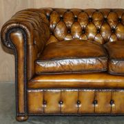 Restored vintage leather Chesterfield sofa