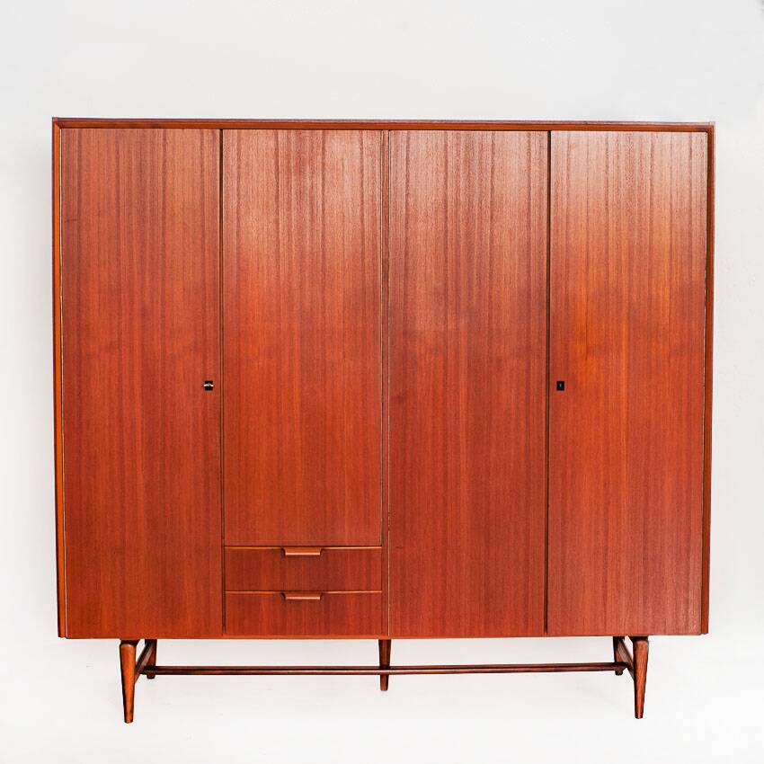 Vintage Scandinavian/Mid Century wardrobe in teak wood, France, 60s.