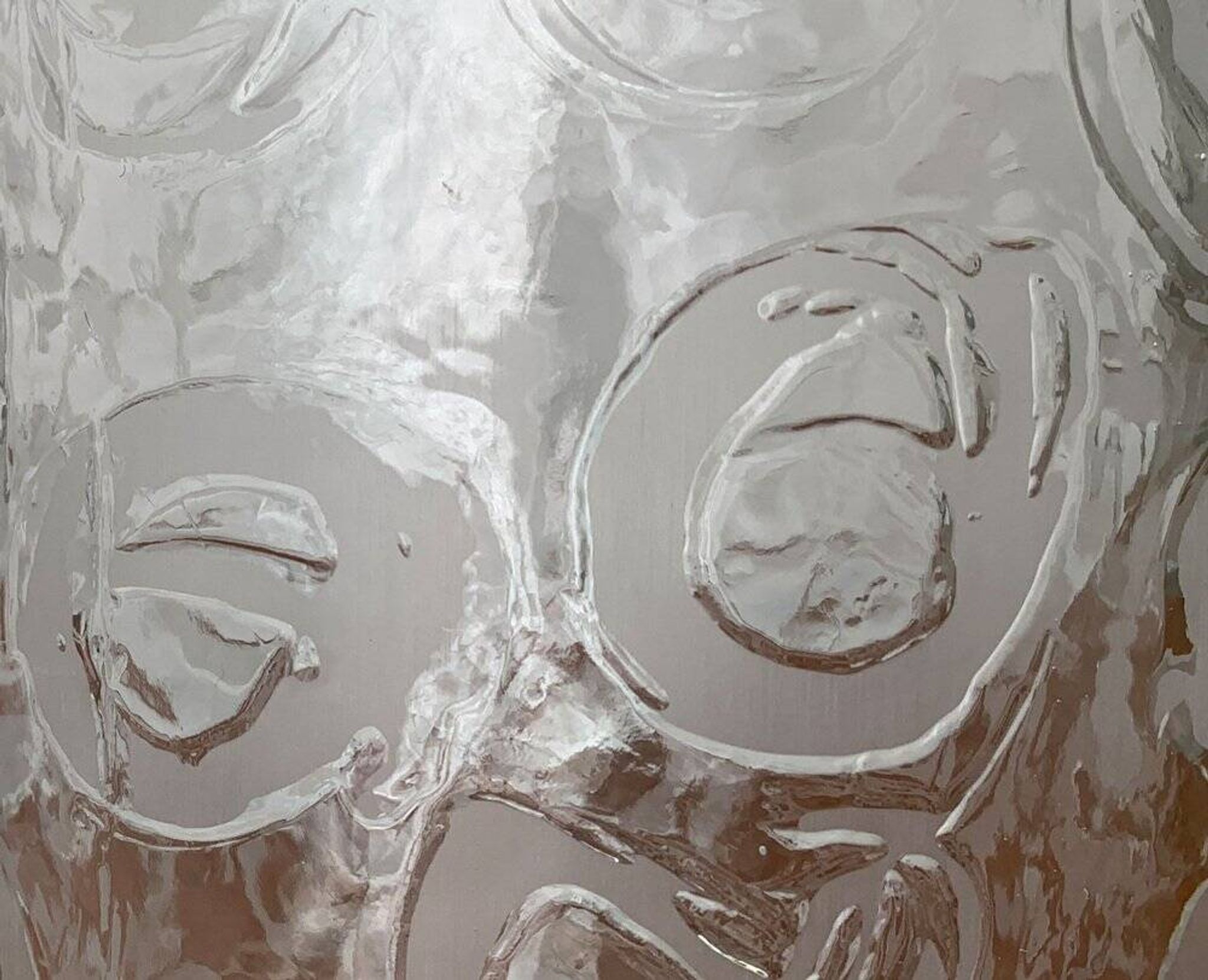 Large vase in raw glass, 1970s brutalism.
