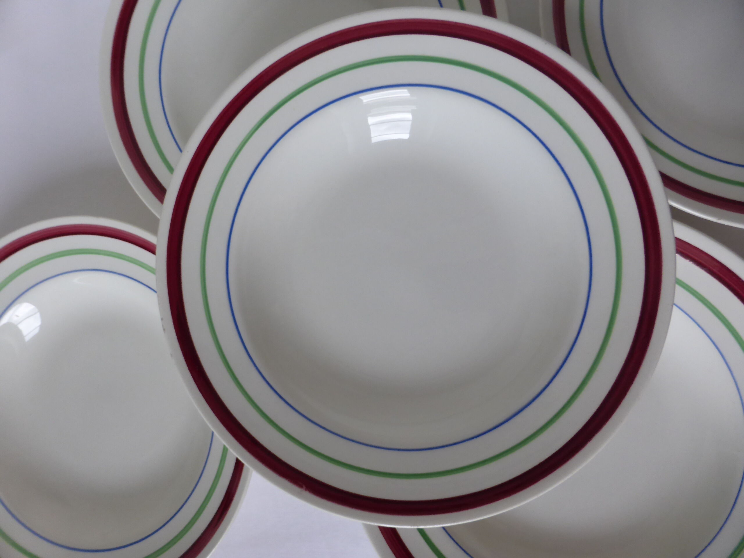 5 vintage porcelain soup plates