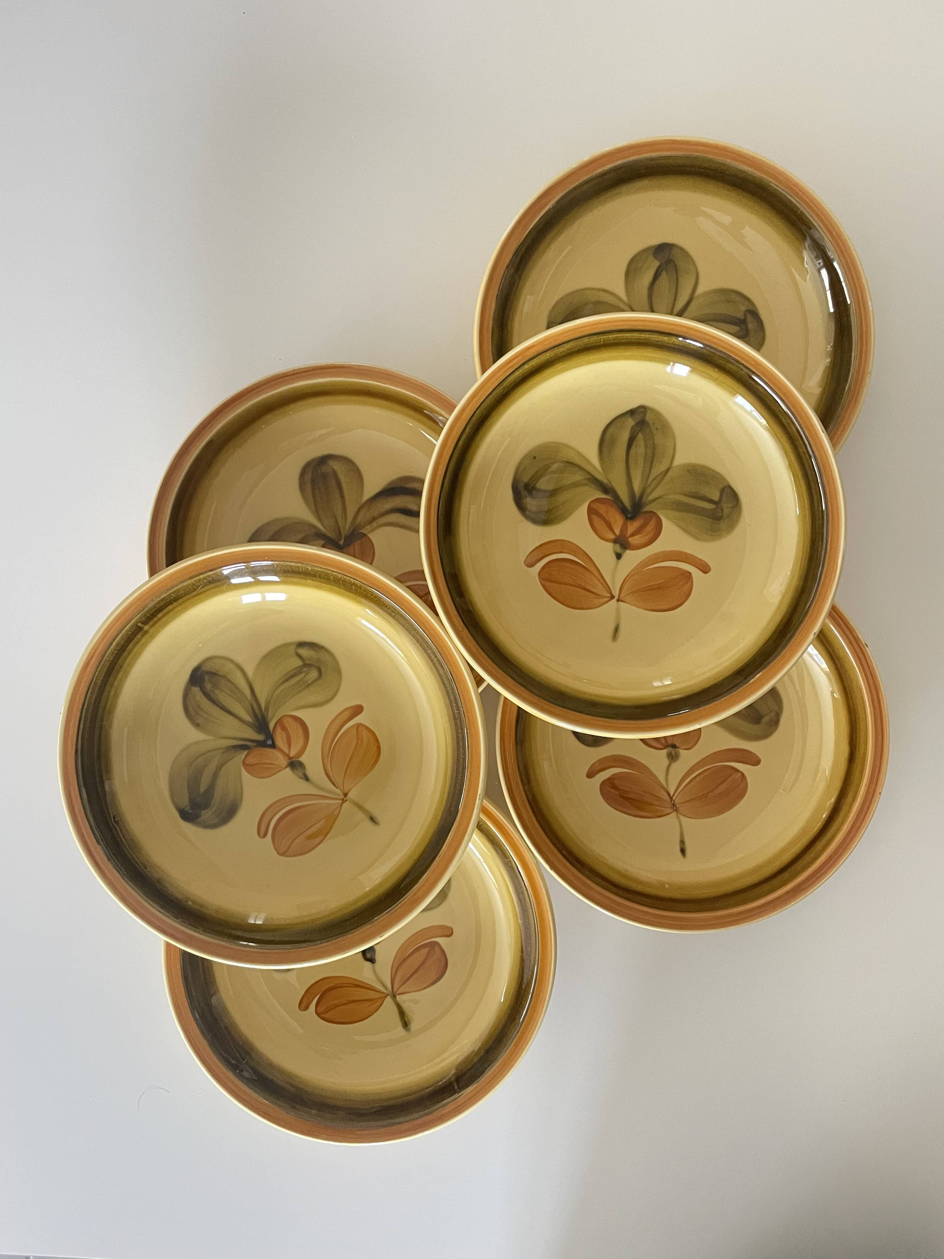 6 assiettes creuses en faïence de Gien France