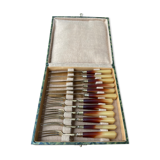 Set of 12 cutlery with golden ancient fruits