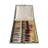Set of 12 cutlery with golden ancient fruits