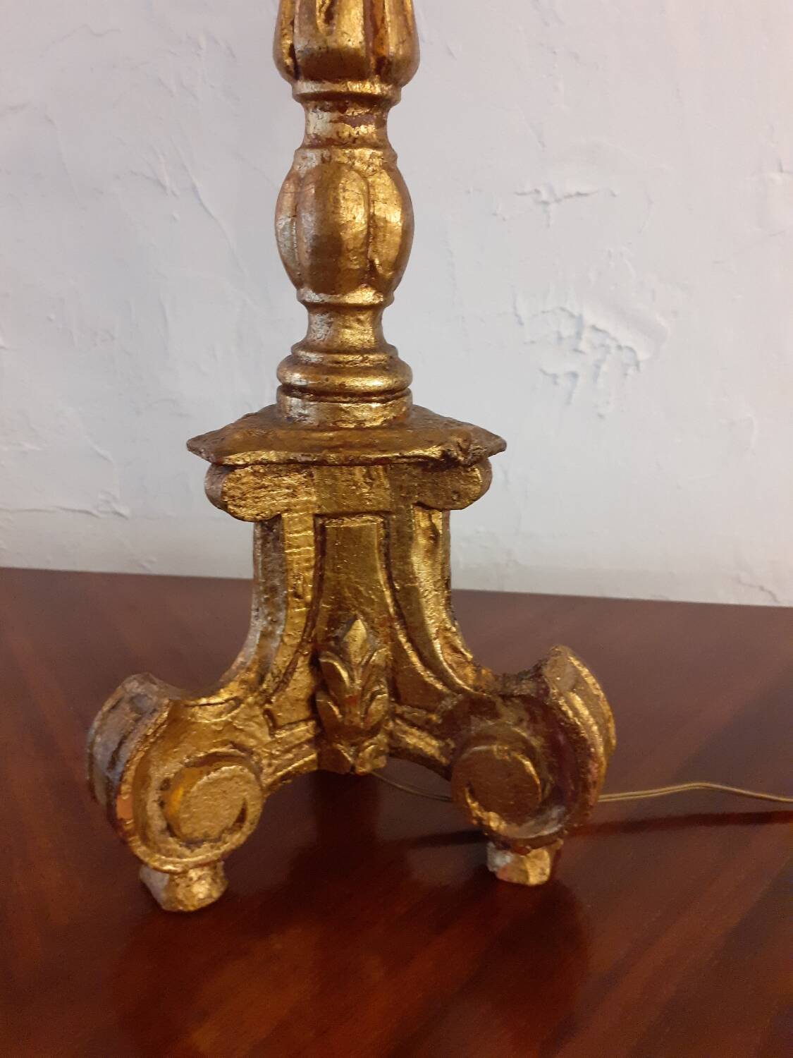 Gilded wood lamp, 1970