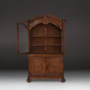 Antique Liège Display Cabinet in Carved Wood, Belgium, 18th Century
