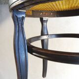 Pair of Thonet stools out of catalogue, circa 1890, new canework