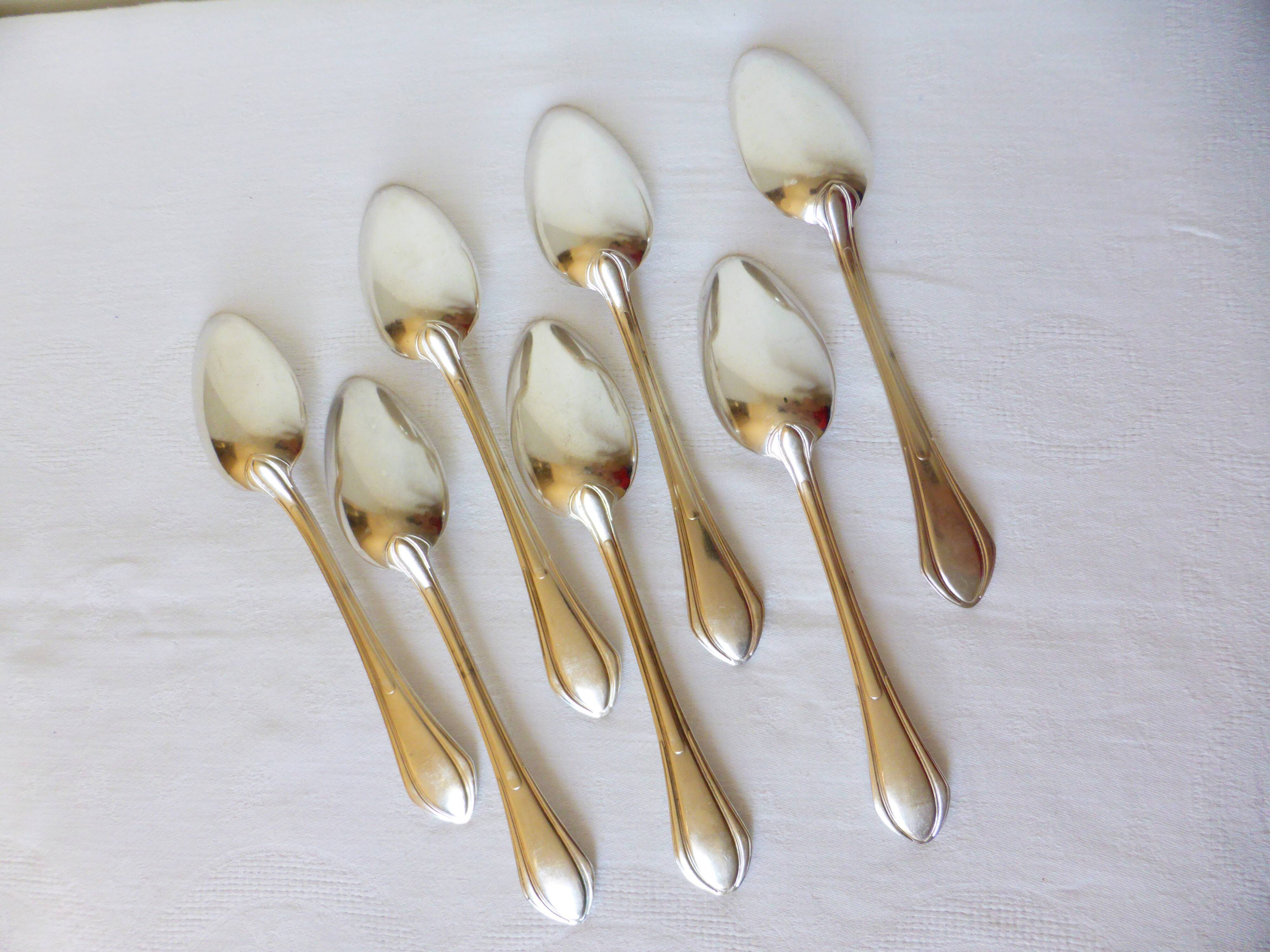 7 silver-plated metal soup spoons with hallmarks 2106231