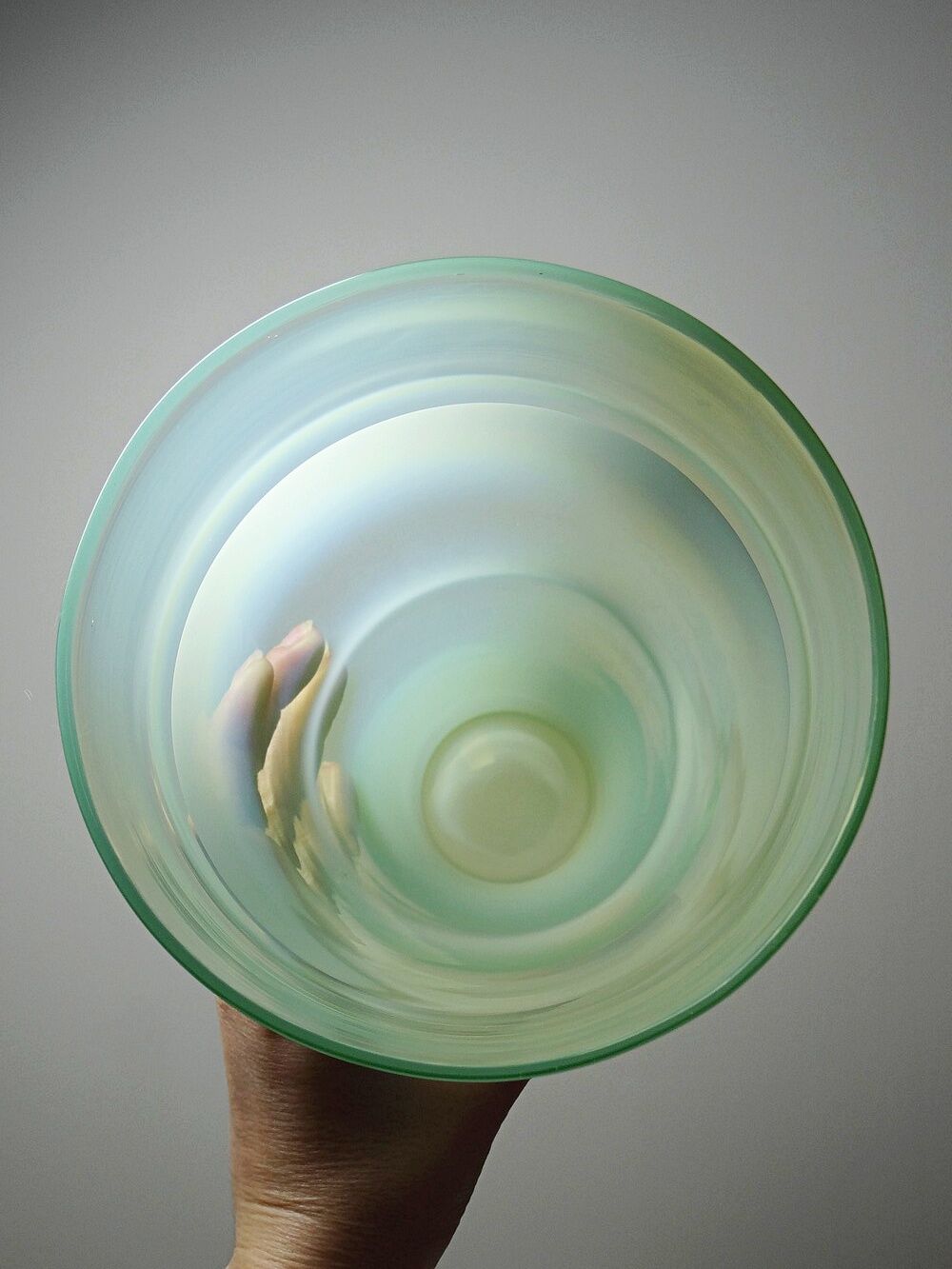 Blown opaline glass vase, Kosta Boda style, vintage Scandinavian design.