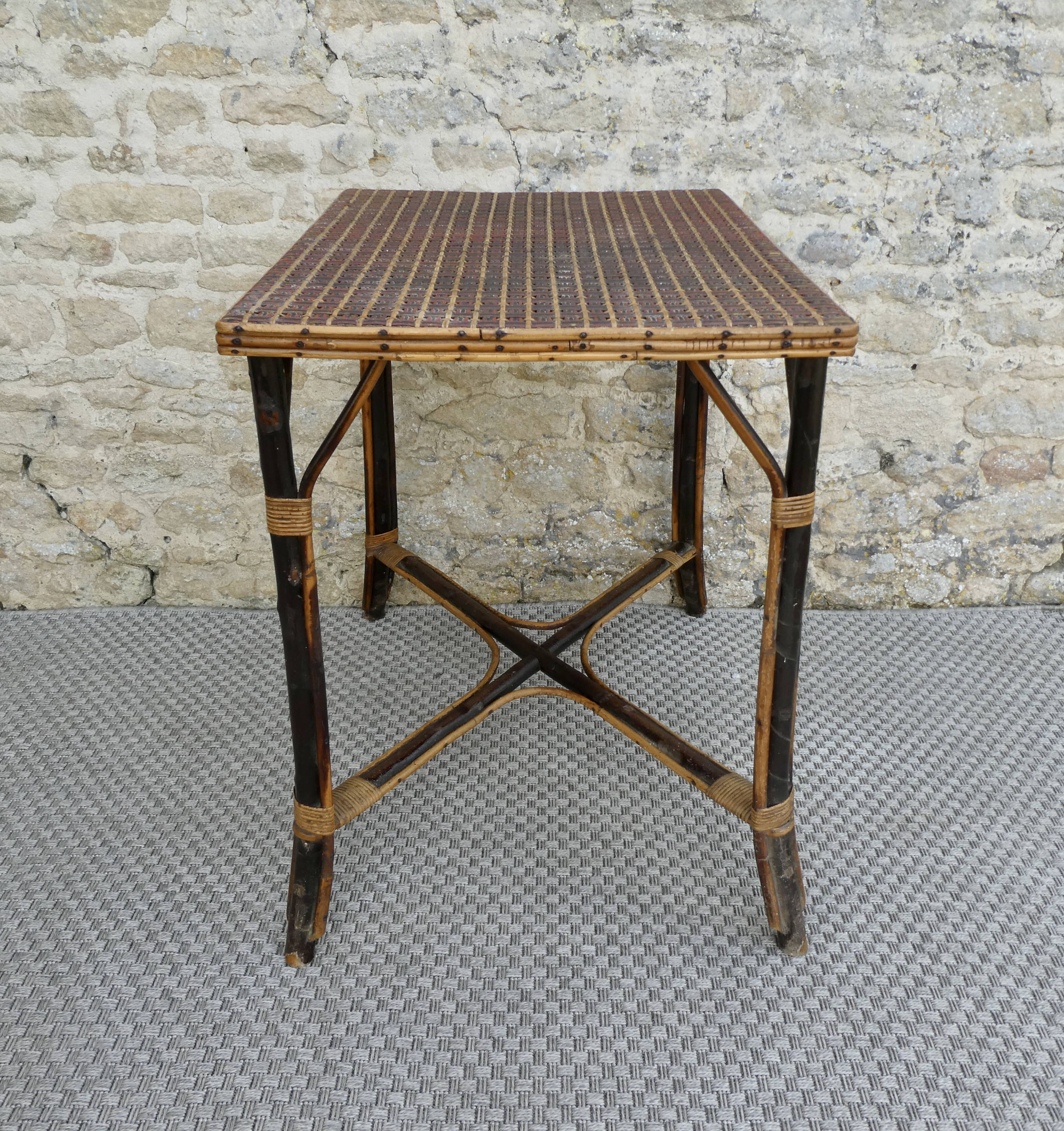 Table en bambou et rotin de la maison Perret & Vibert, fin XIXIème
