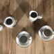 Mocha cups, creamer & sugar bowl in porcelain Richard Ginori