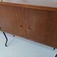 Vintage Italian double modular bookcase in wood and metal