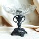 Vintage crystal glass fruit bowl, crystal glass fruit basket.