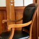 Fauteuil bois et cuir