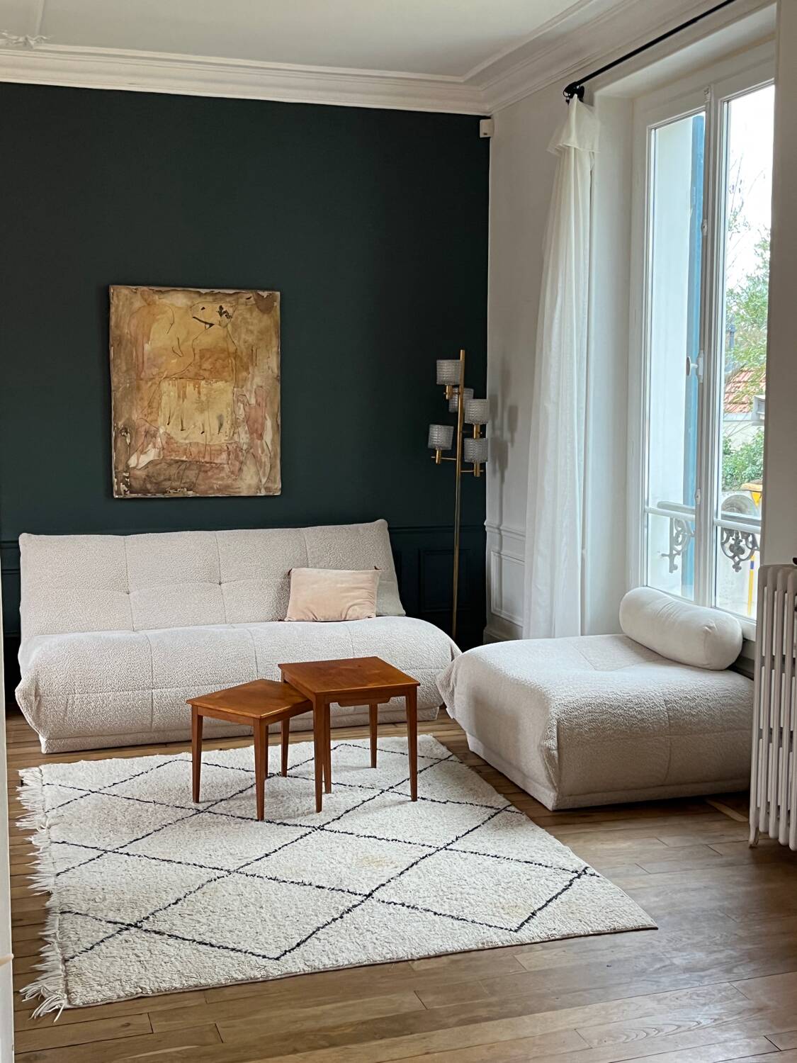 Pouf bouclette blanche SIA