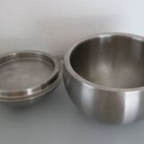 Brushed stainless steel ice bucket and shaker, 1970