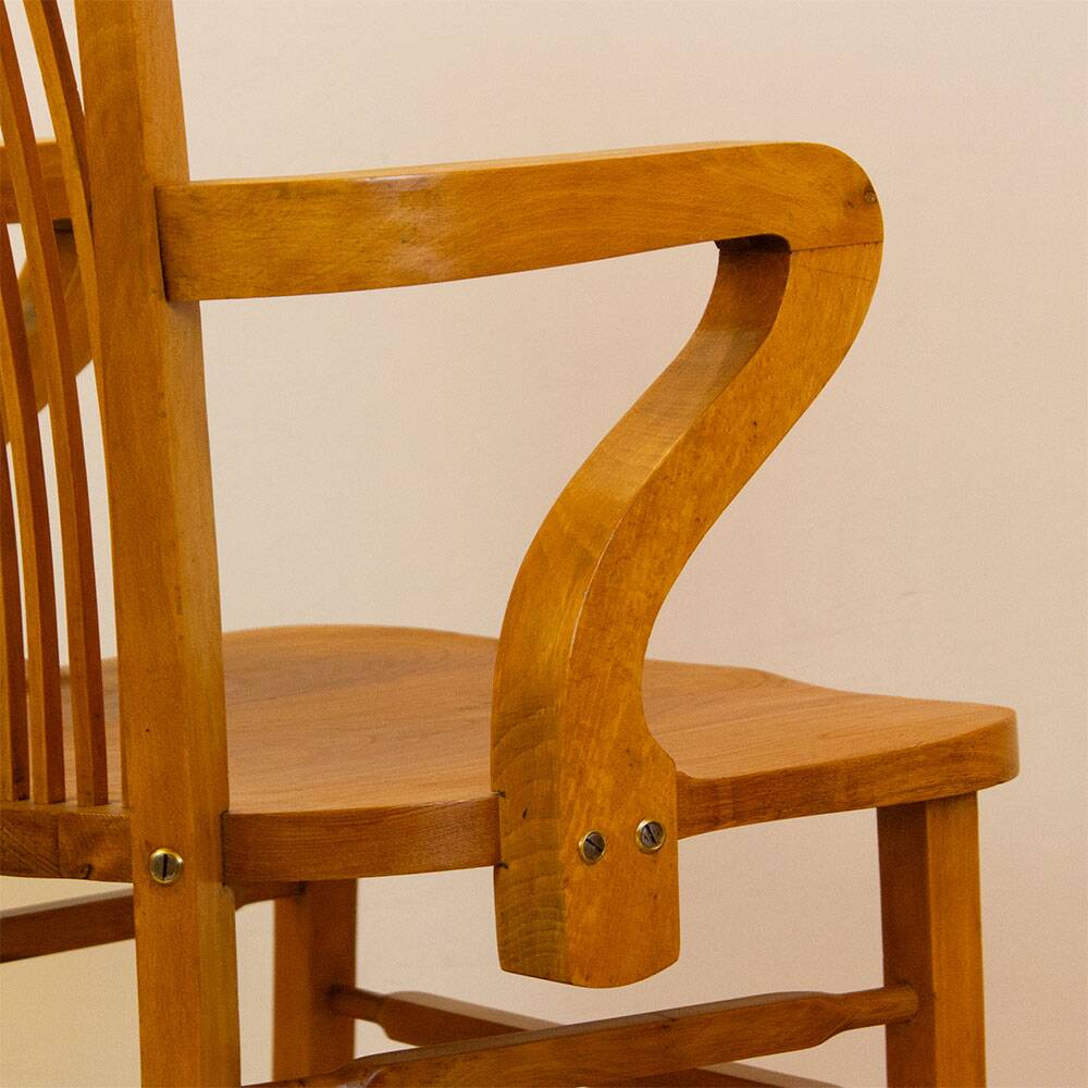 Vintage Spanish 1940s Oak Office Chair