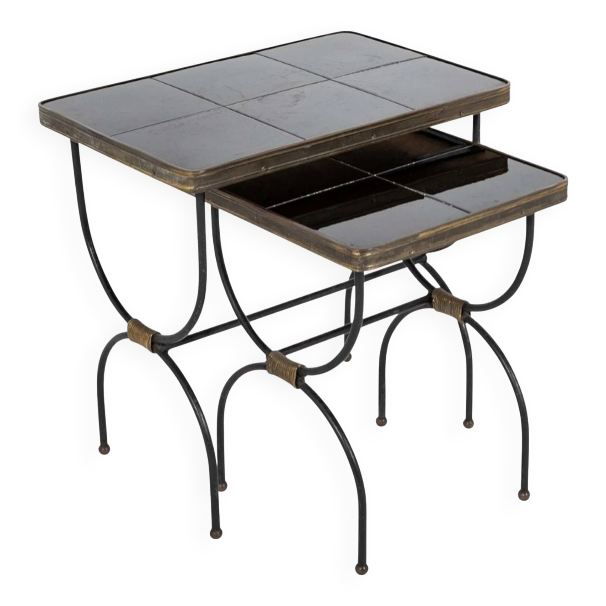 2 tables gigognes par Jacques Adnet