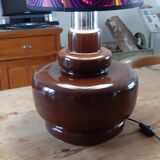 Vintage lamp of the years 70 faience and plasticized fabrics