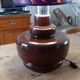 Vintage lamp of the years 70 faience and plasticized fabrics