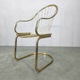 Set of 5 Gastone Rinaldi Brass Dining Chairs for Rima, Italy 1970s