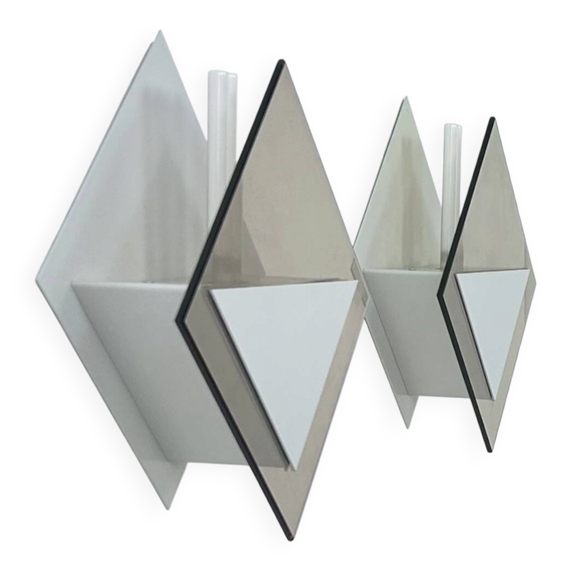 Pair of vintage wall lights Glass Light Studio model 20623, France, 1980