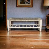 Wooden and rope bench