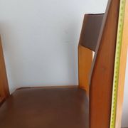 Suite de 6 chaises Luigi Gorgoni – Roche Bobois – Orme massif & Cuir – Vint