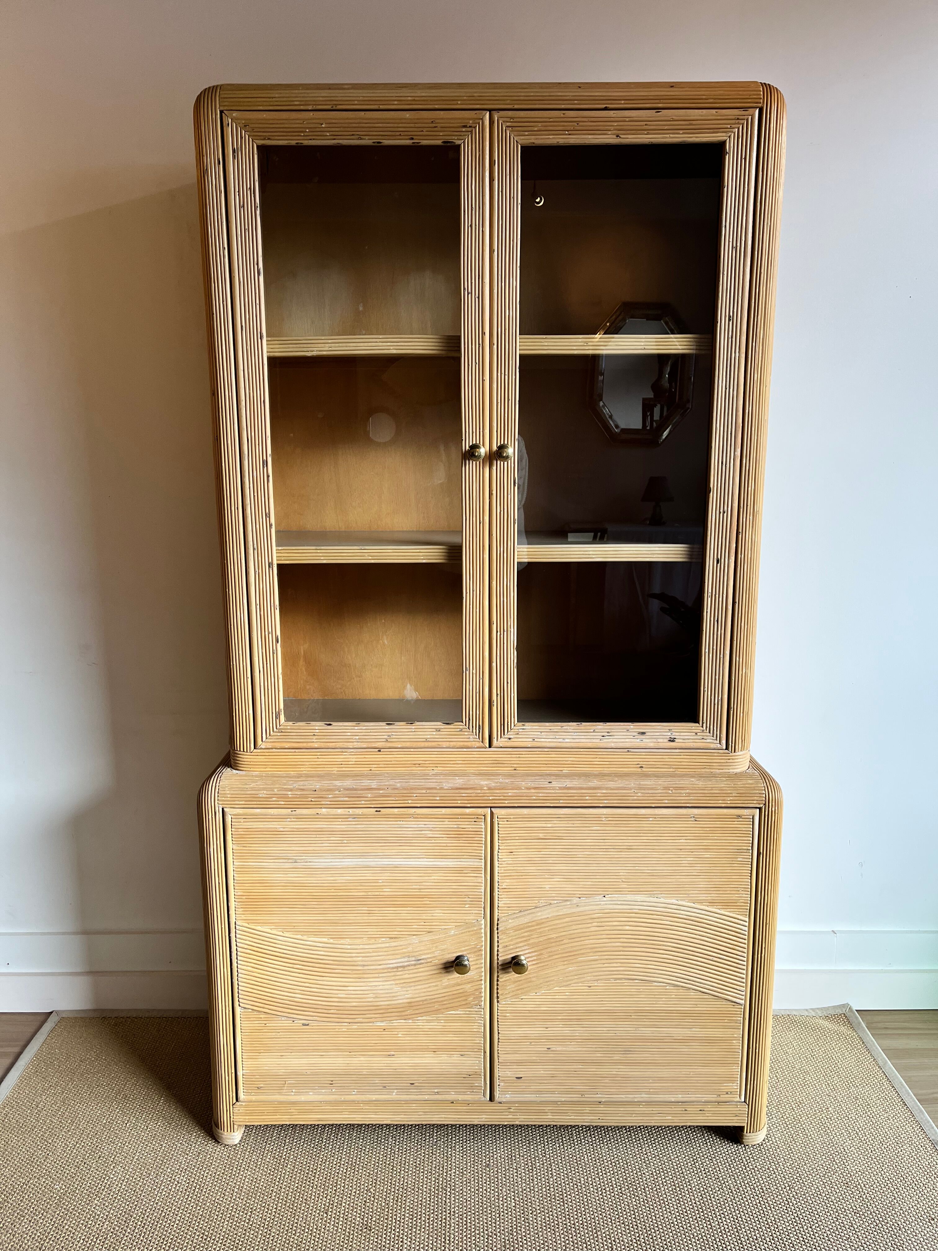 Showcase cabinet bamboo rattan Vivai del Sud