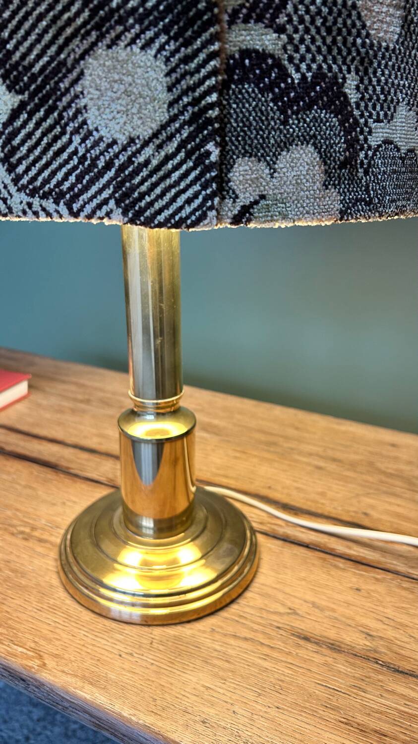 Brass and velvet lamp 1970