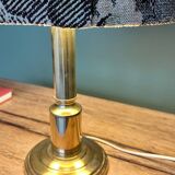 Lampe laiton et velours 1970