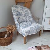 Blue toile de Jouy toad armchair