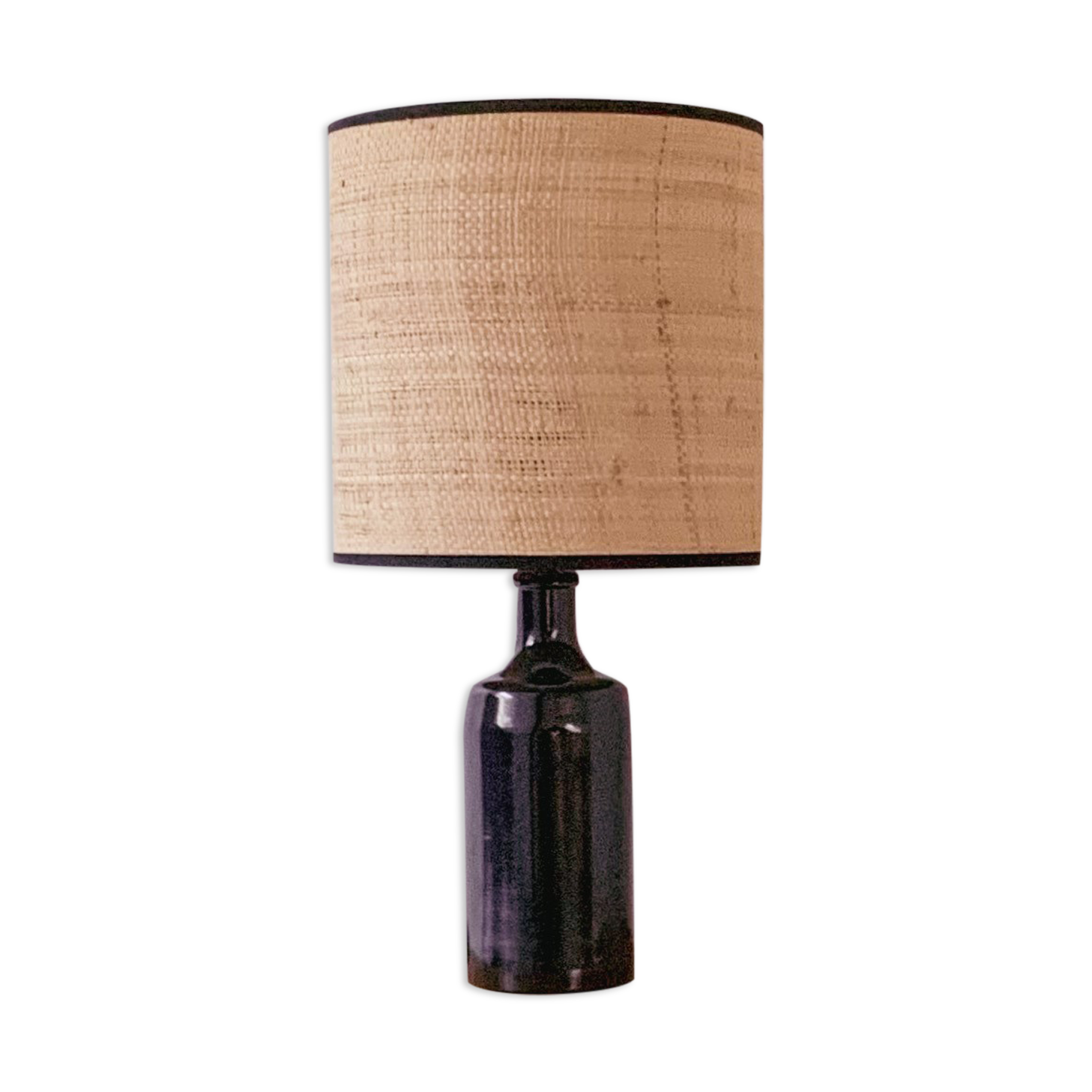 Sandstone and rabane lamp