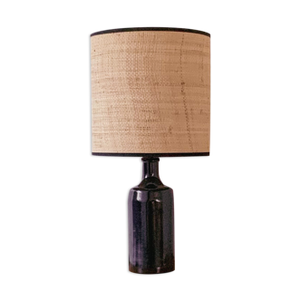 Lampe grès et rabane