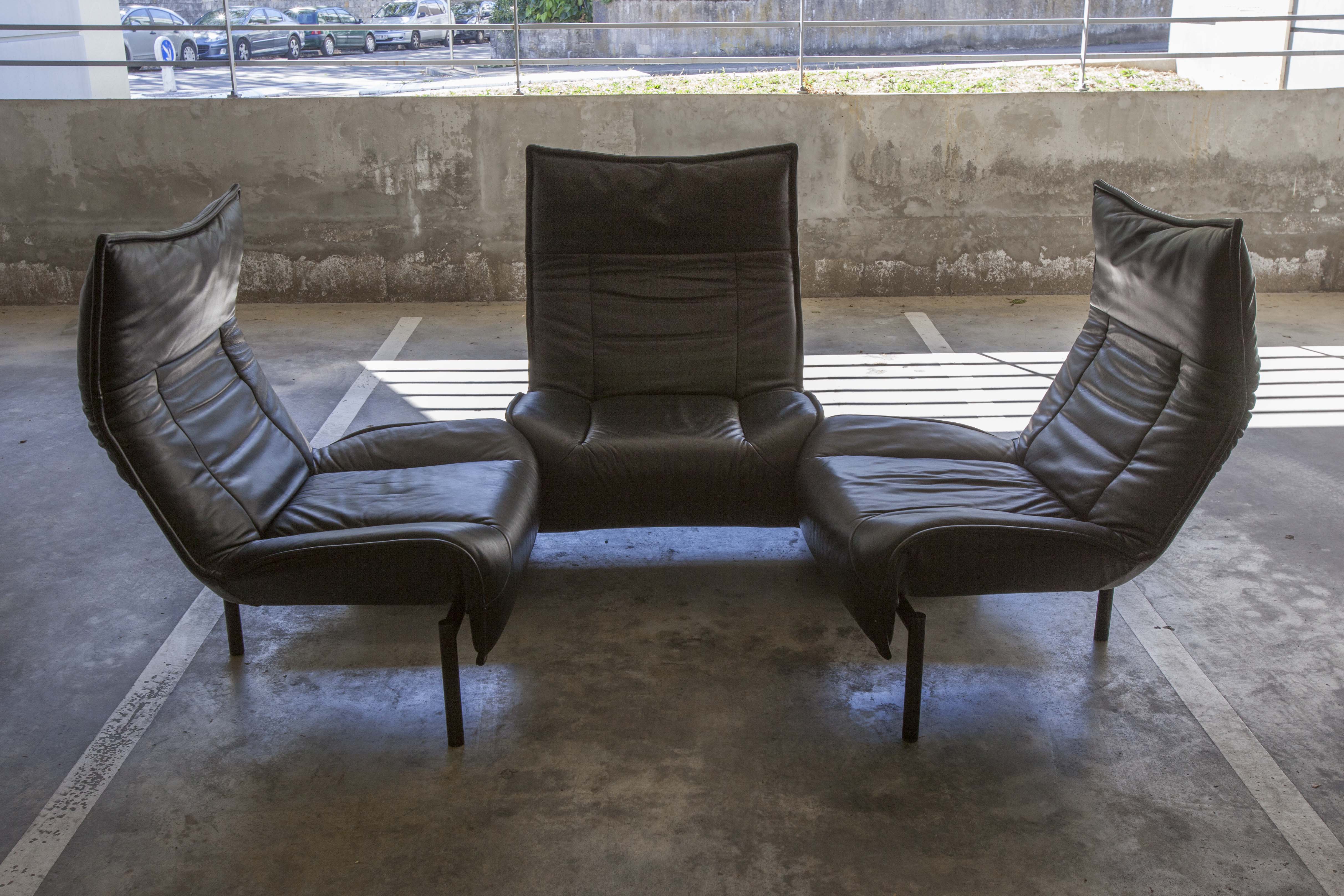 Leather sofa model "Veranda" Vico Magistretti for Cassina