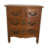 Small natural wood dresser with three drawers