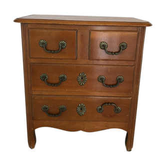 Small natural wood dresser with three drawers