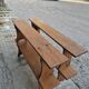 Set of 4 farm benches in old fir 1950s - 1m30
