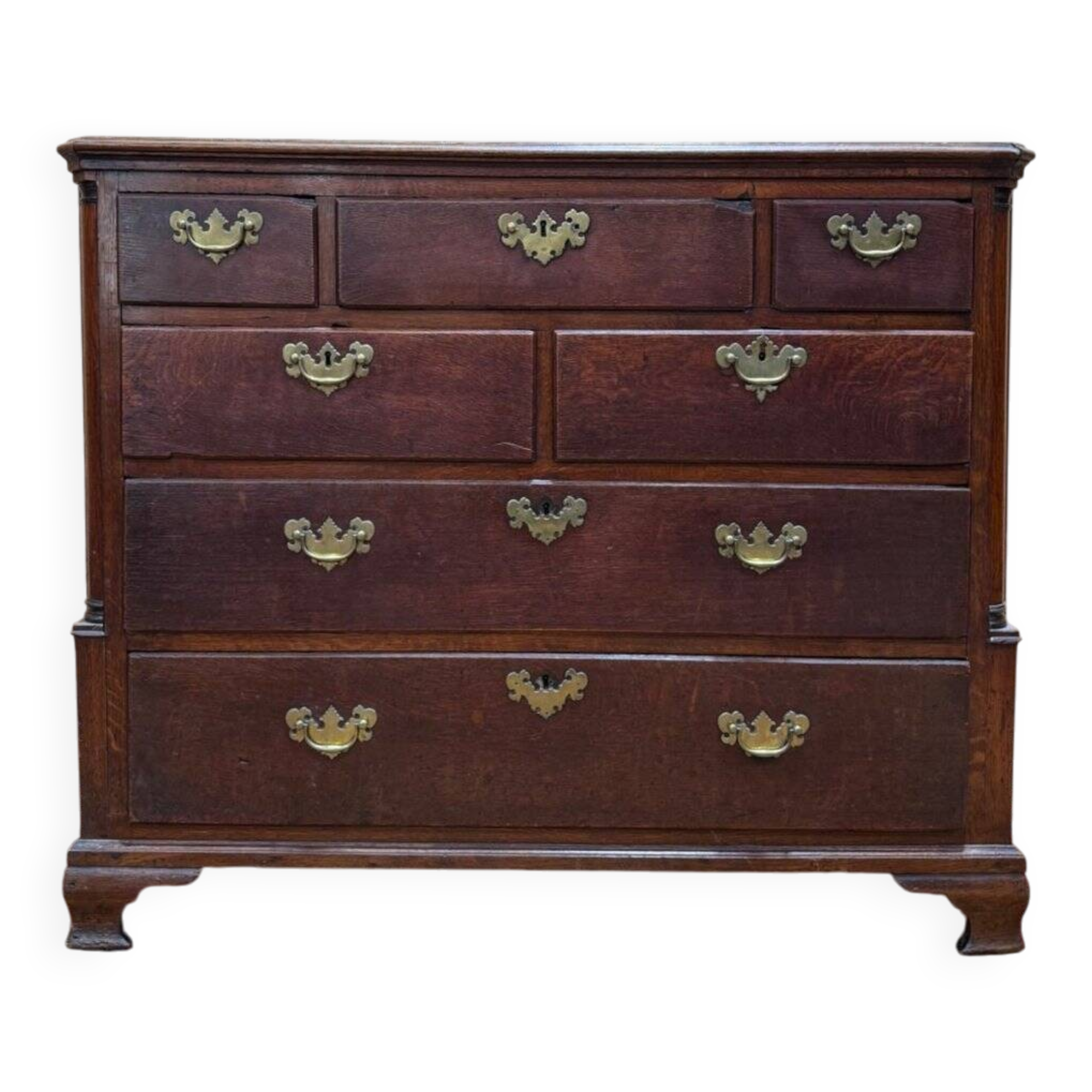 Commode à tiroirs – Époque georgienne – Chêne massif – Quincaillerie laiton