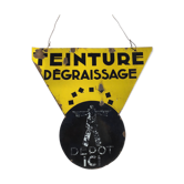 Plaque émaillée teinture dégraissage double face
