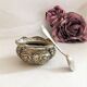 Silver metal salter and glass with salt shovel