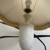 Large Vintage Carved Alabaster Lamp Classic / Empire Style 72 cm