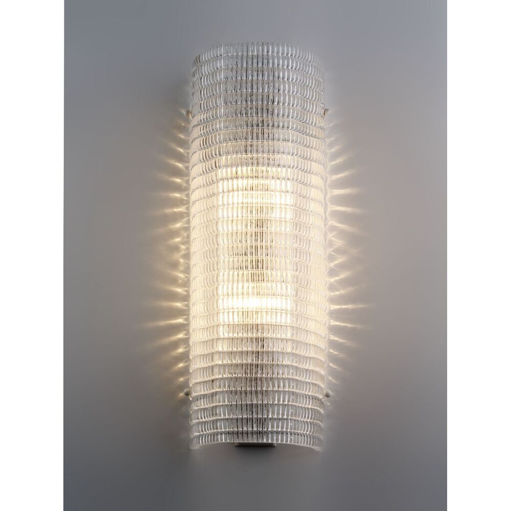 Clear rectangular Murano glass wall sconce