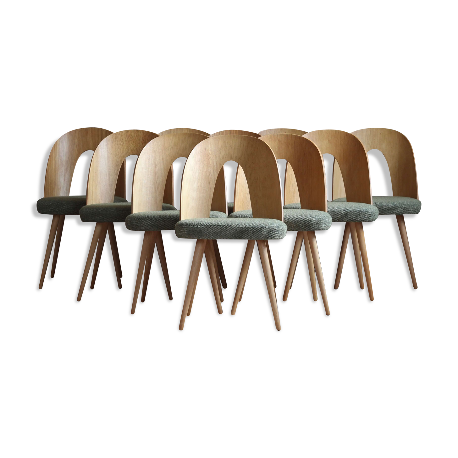 Ensemble de 6 chaises de salle à manger du milieu du siècle par Antonin Šuman