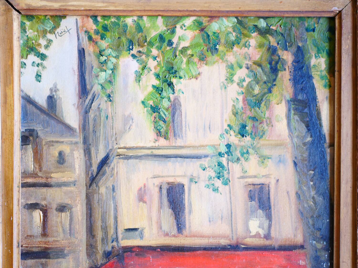 Le Mommaton, oil on canvas, urban landscape in a Montparnasse setting