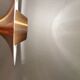 Ufo-like Danish hanging lamp, estimated from the 80s, made in copper colored lacquer.